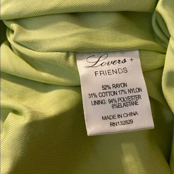 Lovers + Friends Light Lime Green Lace Top Large - Picture 4 of 4
